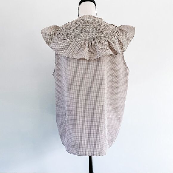 Munthe Blouse Rossi Plaid Smocked Ruffle - Picture 5 of 13